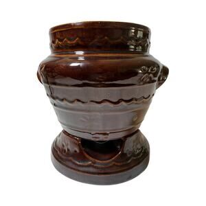 Marcrest Oven Proof Stoneware Mixing Bowl Set 2pc Brown 7" W 7" H without Lid